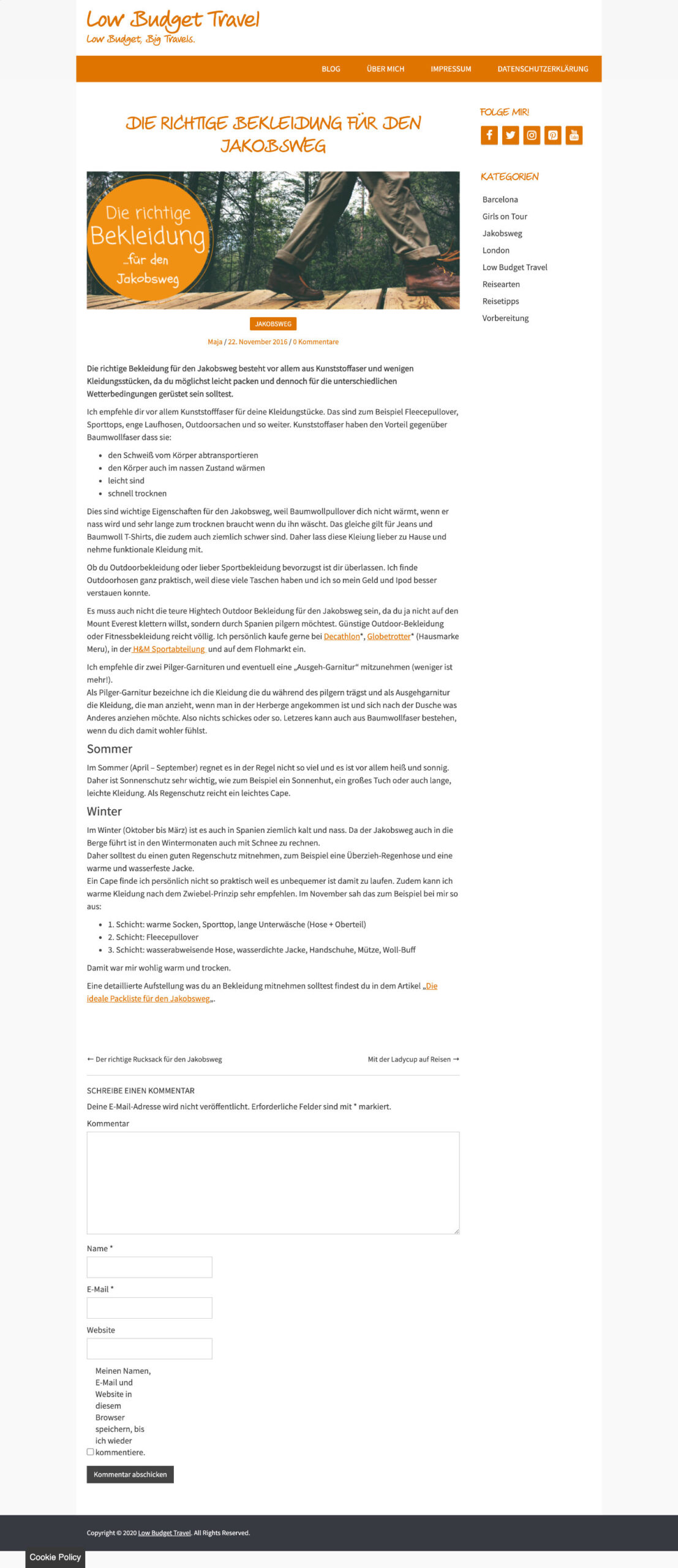 Screenshot eigener Beitrag