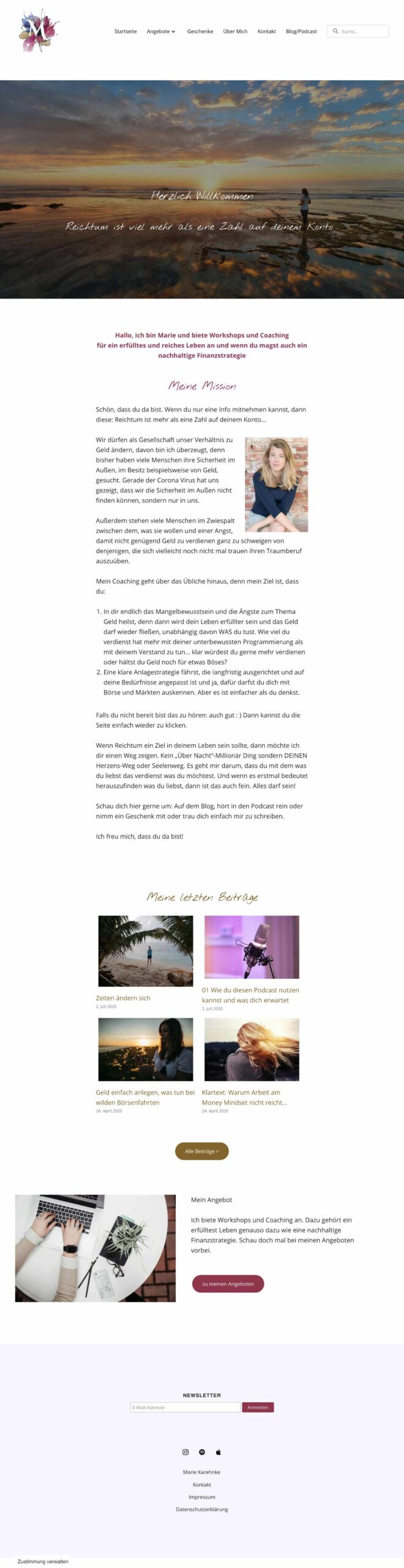 Screenshot Startseite